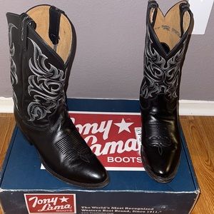 TONY LAMA MEN'S NACOGDOCHES BLACK TEJU LIZARD COWBOY BOOTS